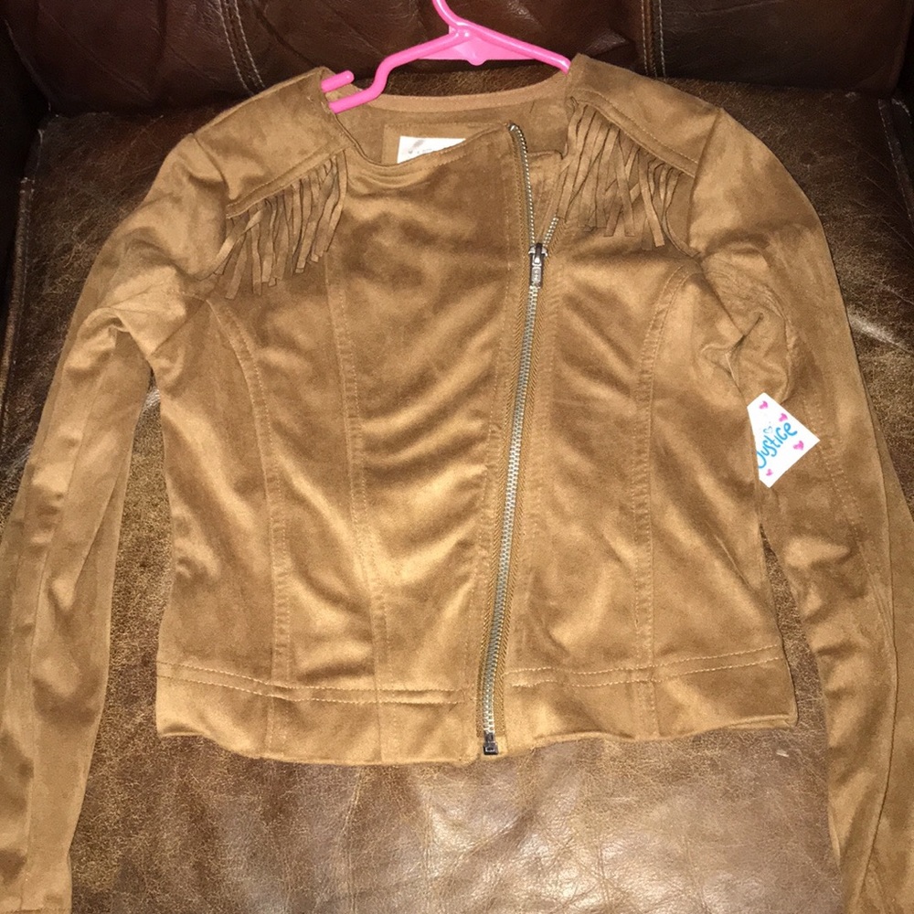 NEW Justice Suede Fringe Jacket